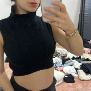 NFP- black sweater crop turtleneck